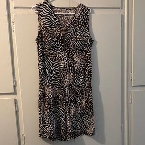 Anne Klein Animal Print Sleeveless Mini Dress